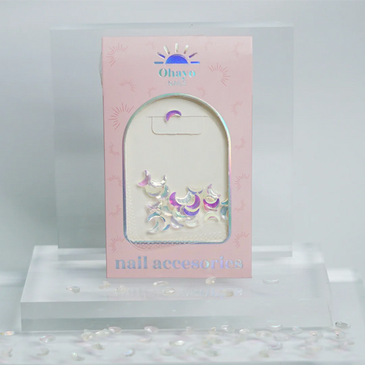 Decoración para uñas lunas tornasol