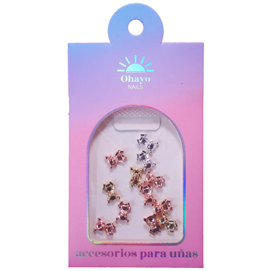 Decoracion de uñas 3D osos metalizados
