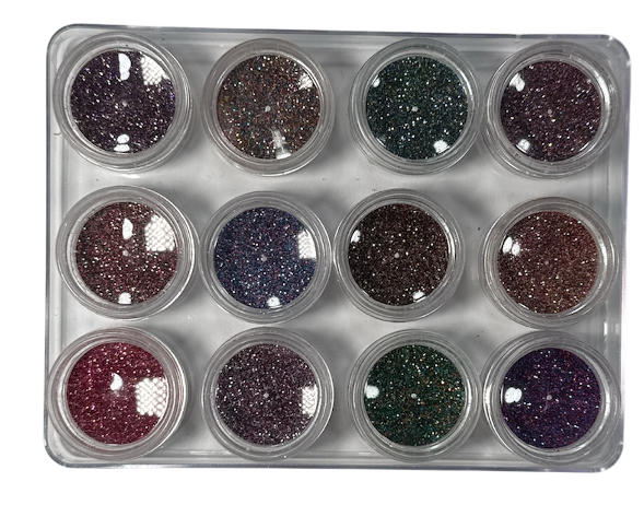 Decoración Multiusos escarchada tonos oscuros – Para Uñas, Cara y Cabello