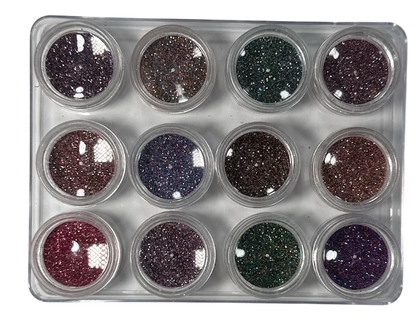 Decoración Multiusos escarchada tonos oscuros – Para Uñas, Cara y Cabello