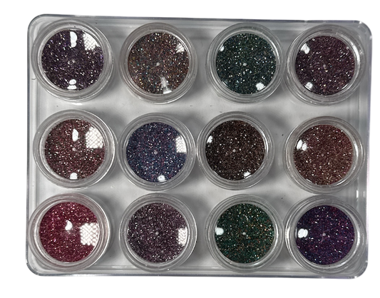 Decoración Multiusos escarchada tonos oscuros – Para Uñas, Cara y Cabello