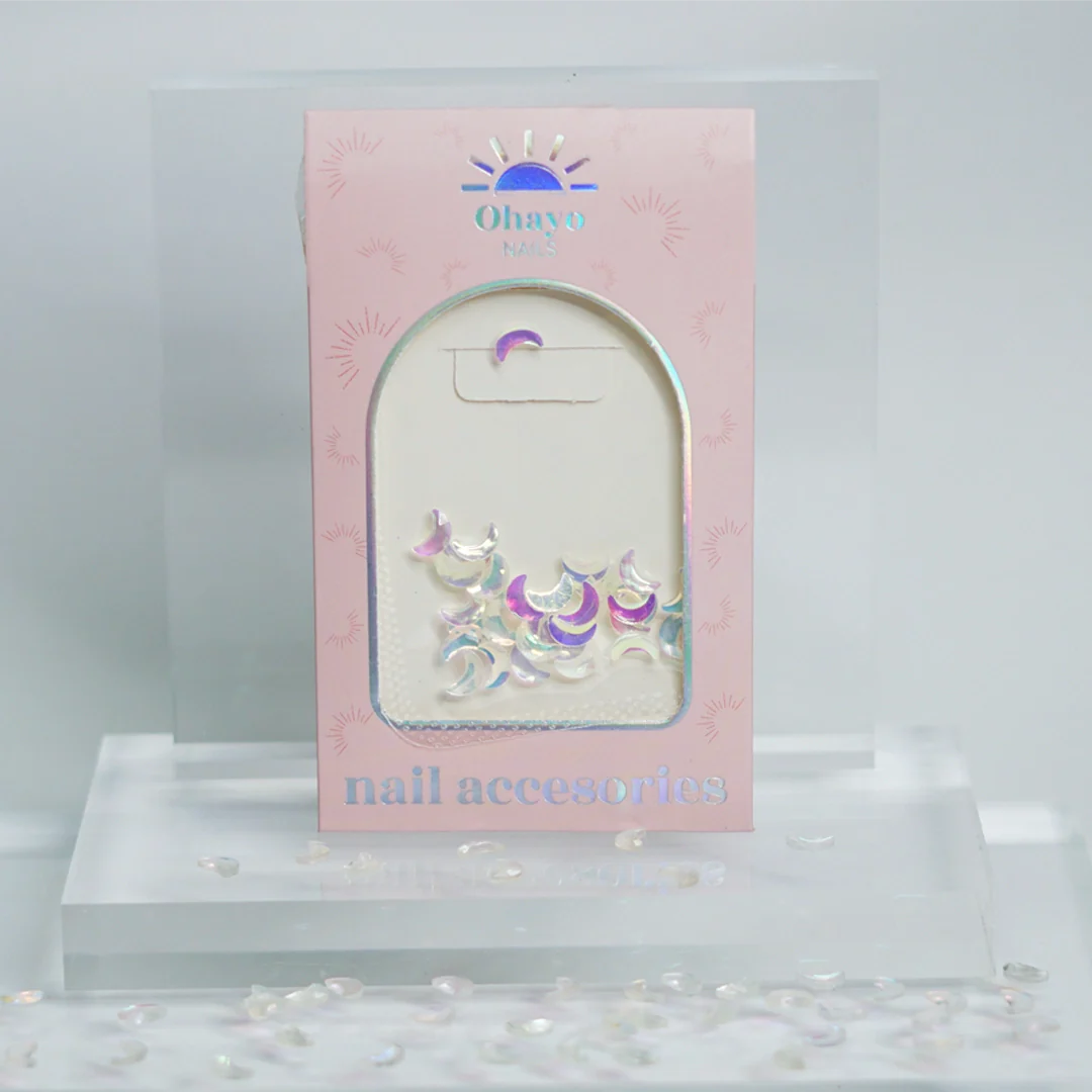Decoración para uñas lunas tornasol