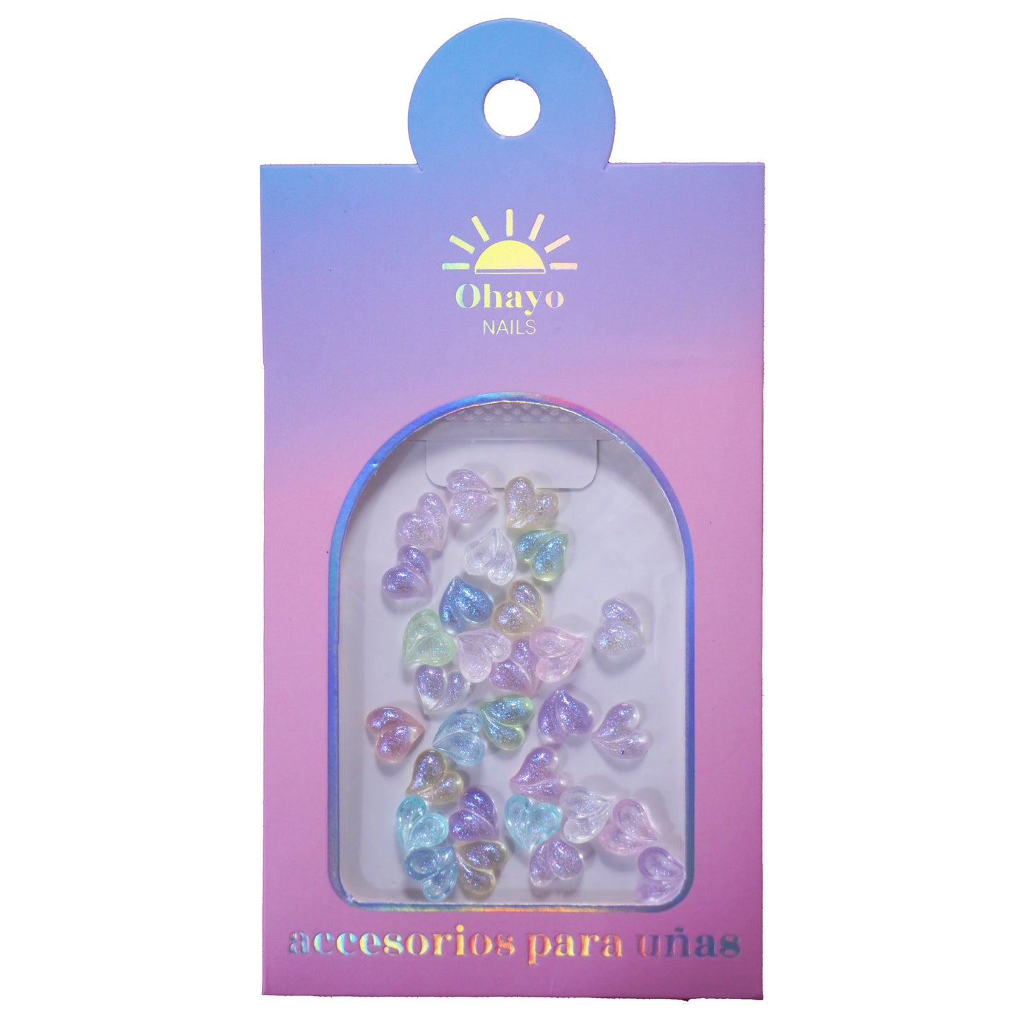 Decoración de uñas corazones 3D