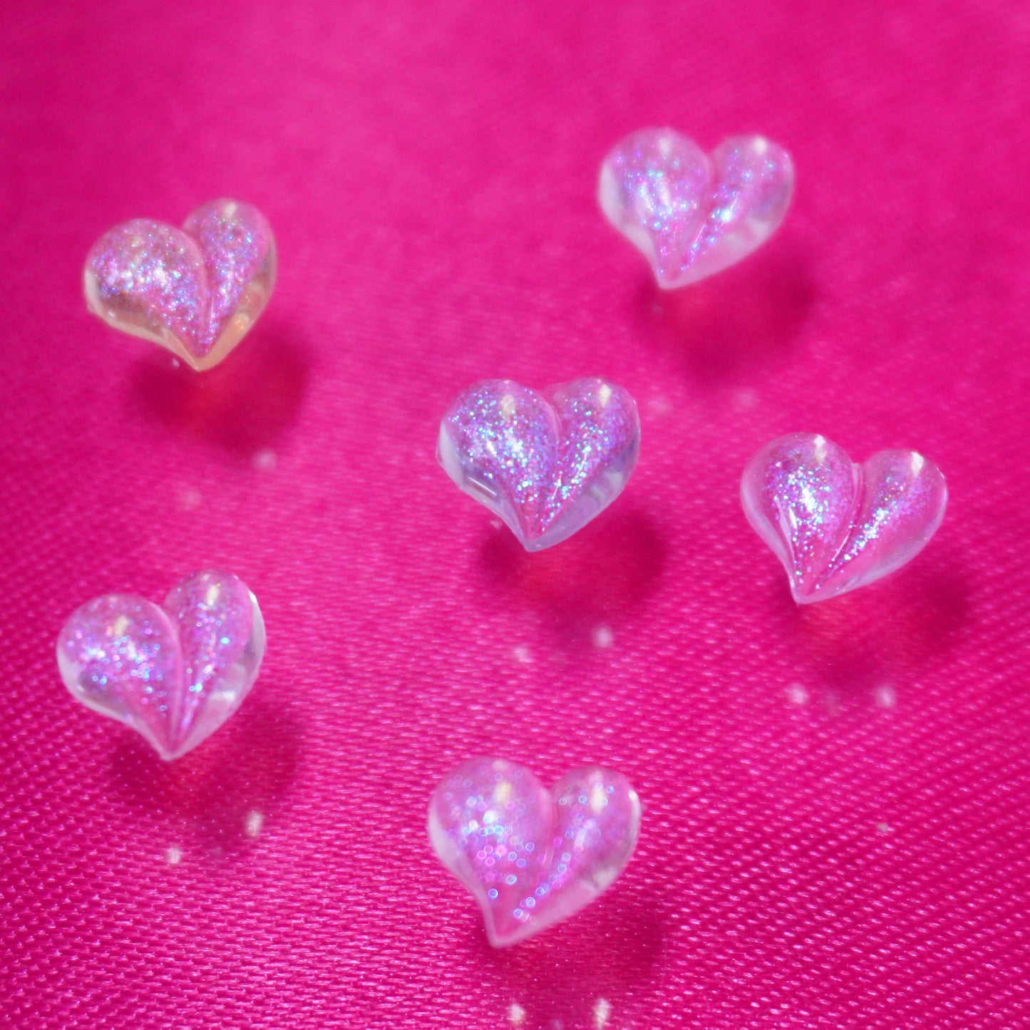 Decoración de uñas corazones 3D
