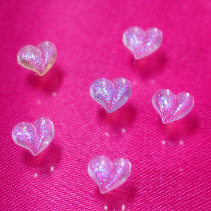 Decoración de uñas corazones 3D