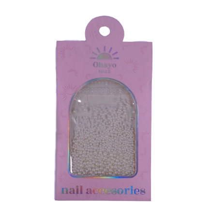 Decoración para uñas Perlas enteras beige
