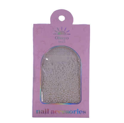 Decoración para uñas Perlas enteras beige