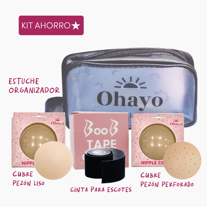 Kit Cubrepezones + Cinta + Cosmetiquera