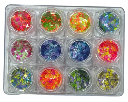 Decoración de mariposas multicolor Para Uñas, Cara y Cabello